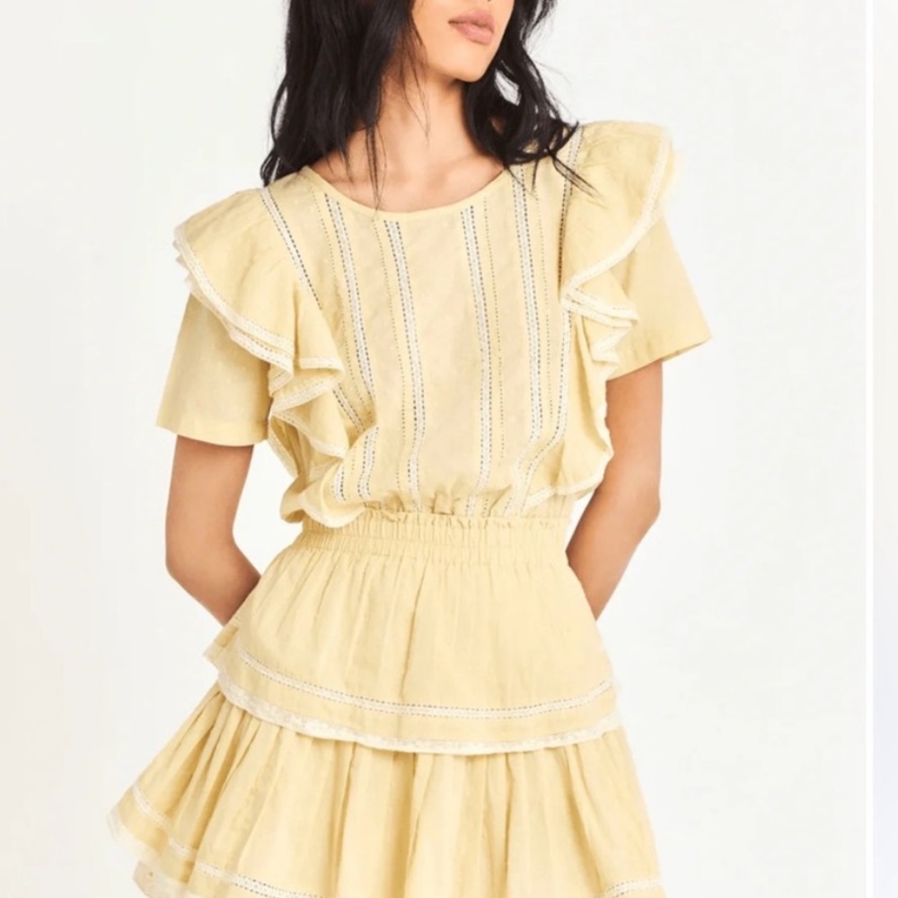 LoveShackFancy Natasha Dress in Yellow